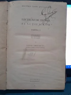 Lectiuni de teoia functiunilor - David Emmanuel