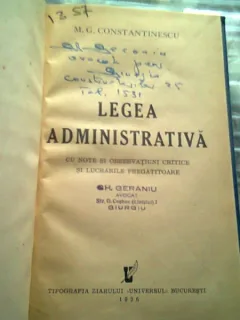LEGEA ADMINISTRATIVA - M.G. CONSTANTINESCU