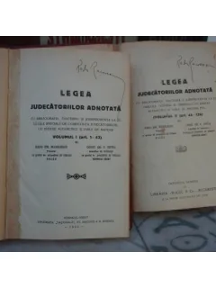 Legea Judecatorilor adnotata vol II , Radu Em. Manolescu