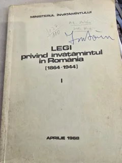 Legi privind invatamantul in Romania 1864-1944  partea I