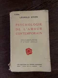 Leopold Stern Psychologie de L Amour Contemporain (1927)