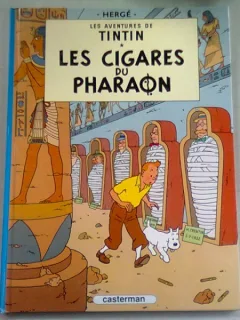 LES AVENTURES DE TINTIN. LES CIGARES DU PHARAON  (CARTE CU BENZI DESENATE)