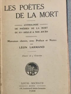 Les poetes de la mort - anthologie de poesies de la mort du XV siecle a nos jours