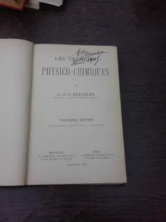 Les theories physico-chimiques - A. Reychler  (carte in limba franceza)