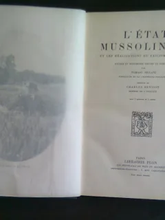L ETAT MUSSOLINIEN - TOMASO SILLANI