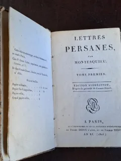 Lettres Persanes - Montesquieu  tome premier 1803