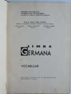 Limba germana. Vocabular - Jean Livescu  vol.1