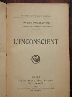 L'INCONSCIENT - GEORGES DWELSHAUVERS