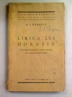 Lirica lui Horatiu , N. I. Herescu , 1929