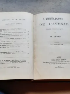 L RRELIGION DE L AVENIR - M. GUYAU  (CARTE IN LIMBA FRANCEZA)