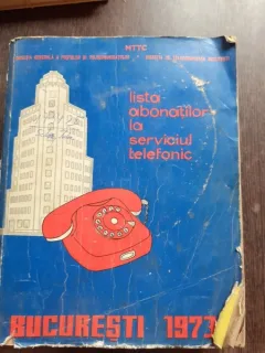 LISTA ABONATILOR LA SERVICIUL TELEFONIC BUCURETI 1973