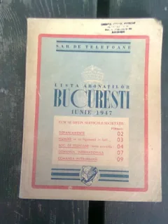 LISTA ABONATILOR S.A.R. DE TELEFOANE, BUCURESTI 1947