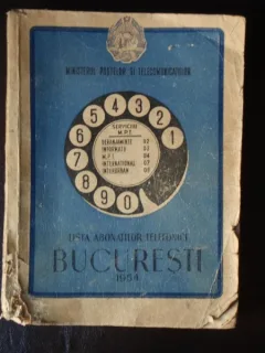 LISTA ABONATILOR TELEFONICI BUCURESTI 1954