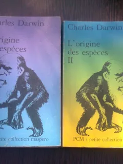 L'ORIGINE DES ESPECES - CHARLES DARWIN  2 VOLUME  (CARTE IN LIMBA FRANCEZA)