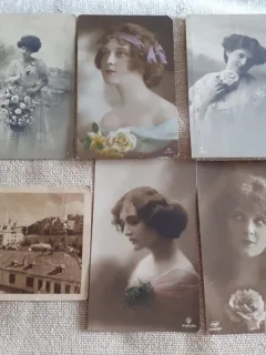 LOT CARTI POSTALE PERIOADA INTERBELICA, 5+1, 5 CIRCULATE SI 1 NECIRCULATA