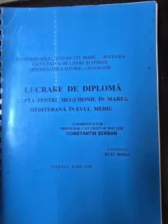 Lucrare de diploma - Lupta pentru hegemonie in Mare Mediterana in Evul Mediu - Coordonator Constantin Serban