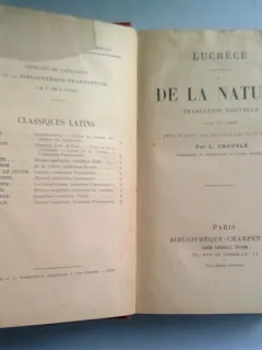 Lucrece- De la nature / Lucretiu Despre natura- carte in lb franceza si latina