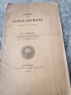M. G. Obedenare - L'Article dans la Langue Roumaine (cu dedicatie de la autor pentru Olanescu)