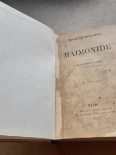 MAIMONIDE - LOUIS GERMAIN LEVY  (CARTE IN LIMBA FRANCEZA)