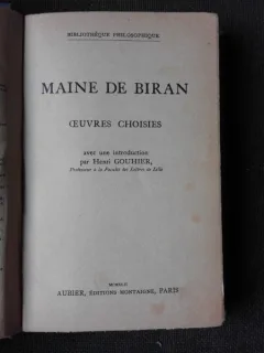 MAINE DE BIRAN, OEUVRES CHOISIES  (CARTE IN LIMBA FRANCEZA)