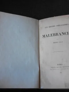 MALEBRANCHE - HENRI JOLY  (CARTE IN LIMBA FRANCEZA)