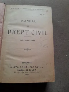 MANUAL DE DREPT CIVIL,  ART.1223-1914 - M.A. Dumitrescu