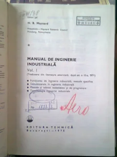 MANUAL DE INGINERIE INDUSTRIALA - H.B. MAYNARD VOL.1