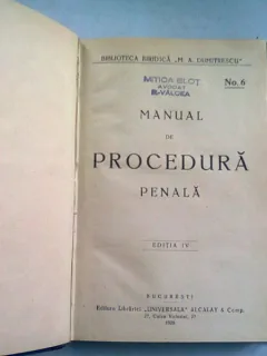 MANUAL DE PROCEDURA PENALA