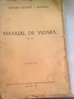 MANUAL DE VIOARA. METODA GEANTA - MANOLIU  VOL.IV