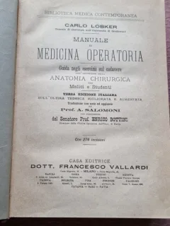 MANUALE DI MEDICINA OPERATORIA - CARLO LOBKER  (CARTE IN LIMBA ITALIANA)