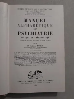Manuel alphabetique de psychiatrie clinique et therapeutique - Antoine Porot