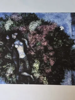 Marc Chagall - Lovers in the lilacs, litografie originala