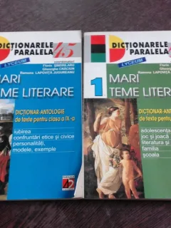 MARI TEME LITERARE, DICTIONAR ANTOLOGIE DE TEXTE PENTRU CLASA A IX-A - FLORIN SINDRILARU  2 VOLUME