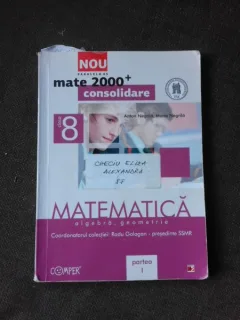 Matematica, algebra, geometrie, mate 2000+ consolidare pentru clasa 8-a - Radu Gologan partea a I-a