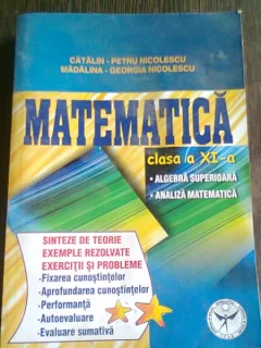 MATEMATICA CLASA A XI-A. ALGEBRA SUPERIOARA, ANALIZA MATEMATICA - CATALIN PETRU NICOLESCU