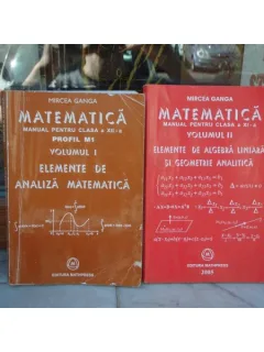 Matematica Manual pentru clasa a XII-a 2 volume , Mircea Ganga , 2005