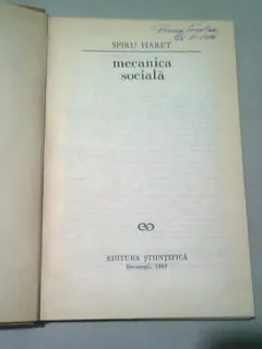 MECANICA SOCIALA - SPIRU HARET