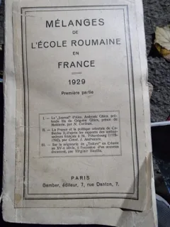 Melanges de L'Ecole Roumaine en France 1929