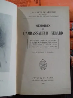 MEMOIRES DE L'AMBASSADEUR GERARD