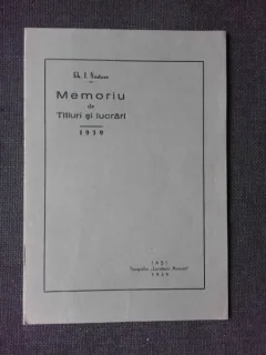 MEMORIU DE TITLURI SI LUCRARI - GH.I. NASTASE