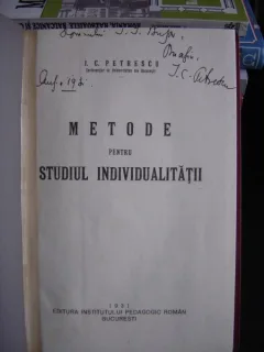 Metode pentru Studiul Individualitatii - I.C.Petrescu