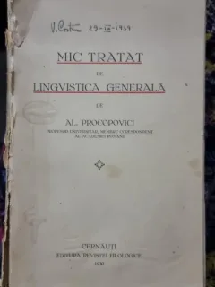 Mic Tratat de Lingvistica Generala - Al. Procopovici