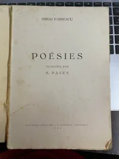 MIHAI EMINESCU, POESIES, TRADUCERE DE S. PAVES, TIPOGRAFIA BUCOVINA I. E. TOROUȚIU, 1945.