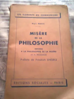 MISERE DE LA PHILOSOPHIE KARL MARX  *CARTE IN LIMBA FRANCEZA)