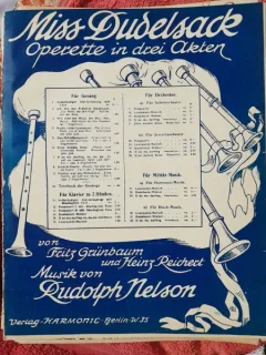Miss Dudelsack, operet ain trei acte, partitura pentru pian - Rudolph Nelson