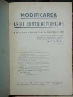 MODIFICAREA LEGII CONTRIBUTIILOR - I. TEDESCUL
