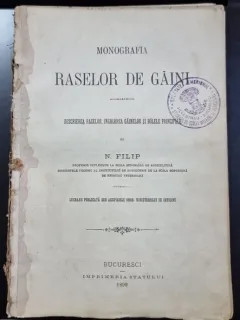 Monografia Raselor de Gaini de N. Filip (1899) - cu dedicatia autorului