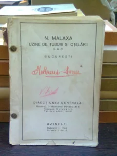 N. Malaxa. Uzine de tuburi si otelarii