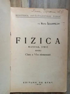 Fizica - Manual unic pentru clasa a VI-a- elementara