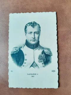 Napoleon Bonaparte, portret 1805, gravura alb negru tip carte postala